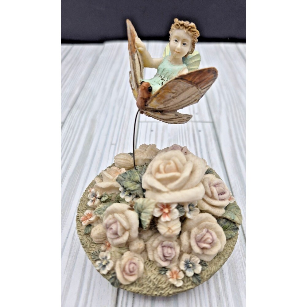 Resin Fairy Candle Jar Topper Floral Rose Garden Lid Fits Large Jar Candles
